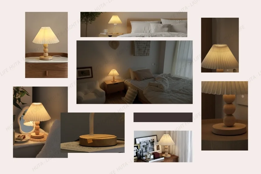 Điểm nổi bật của đèn ngủ để bàn khách sạn thân gỗ mã G7 trong không gian lưu trú