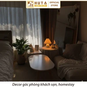 Đèn Ngủ Để Bàn Khách Sạn, Tab Đầu Giường HUTA Light For Life Thân Gốm Sứ Mã S8