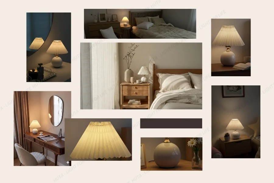 Lợi ích và điểm khác biệt của đèn ngủ để bàn khách sạn, tab đầu giường thân gốm sứ mã S8 trong không gian lưu trú