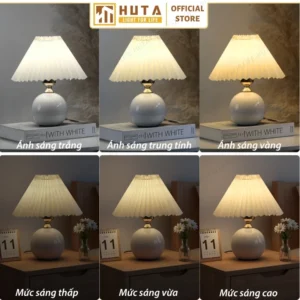 Đèn Ngủ Để Bàn Khách Sạn, Tab Đầu Giường HUTA Light For Life Thân Gốm Sứ Mã S8