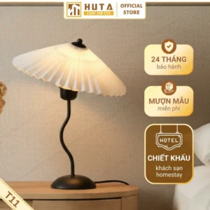 Đèn Ngủ Để Bàn Sang Trọng Decor Khách Sạn HUTA Light For Life Thân Kim Loại Mã T11