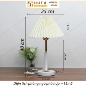 Đèn Ngủ Để Bàn Sang Trọng Decor Khách Sạn HUTA Light For Life Thân Kim Loại Mã T9