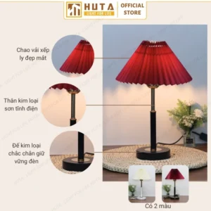 Đèn Ngủ Để Bàn Sang Trọng Decor Khách Sạn HUTA Light For Life Thân Kim Loại Mã T9