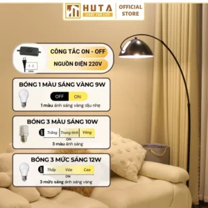 Đèn cây đứng HUTA Light For Life chất liệu kim loại dáng cong mã KC11