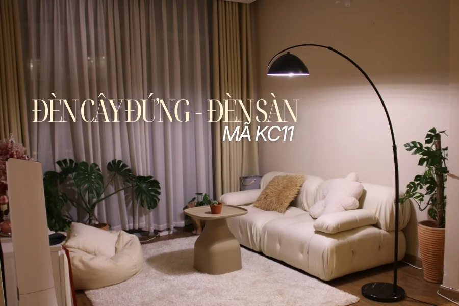 Đèn cây đứng HUTA Light For Life chất liệu kim loại dáng cong mã KC11