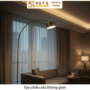 Đèn cây đứng HUTA Light For Life chất liệu kim loại dáng cong mã KC3