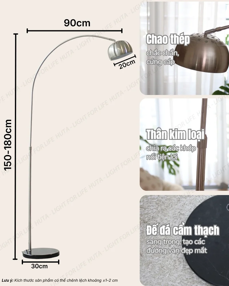 Thông số kỹ thuật chi tiết đèn cây đứng decor mã KC3