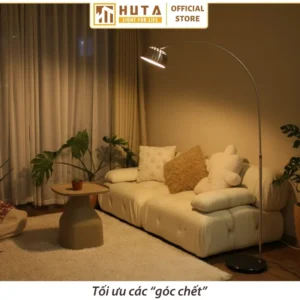 Đèn cây đứng HUTA Light For Life chất liệu kim loại dáng cong mã KC3