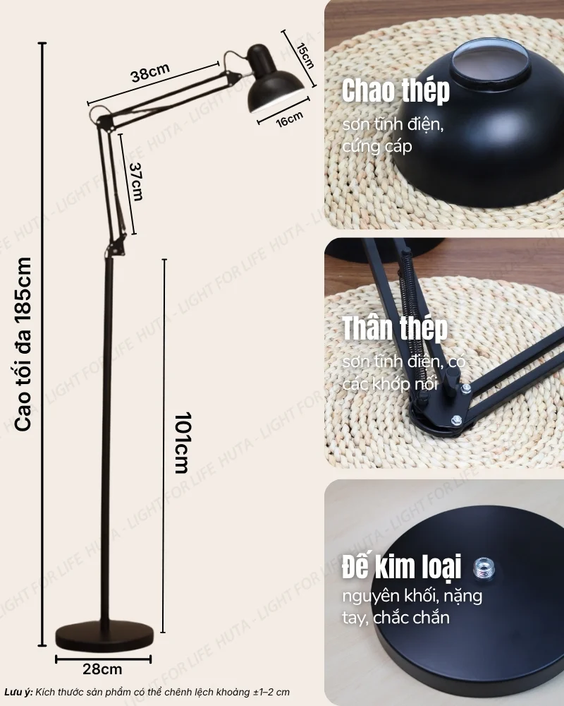 Thông số kỹ thuật chi tiết đèn cây đứng Pixar mã KC1