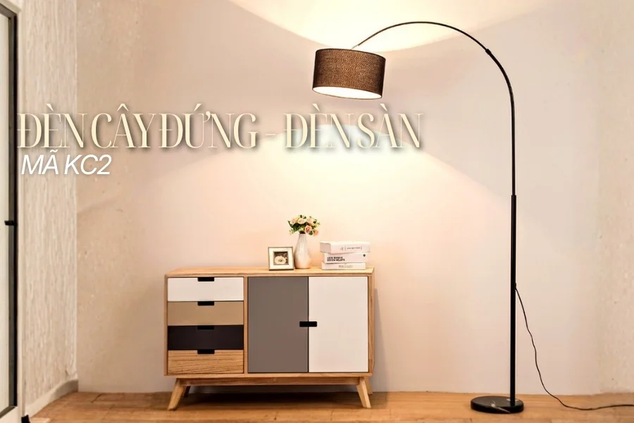 Đèn cây đứng HUTA Light For Life thân kim loại dáng cong mã KC2