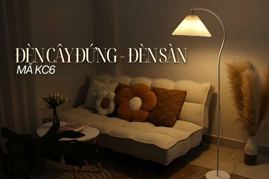 Đèn cây đứng HUTA Light For Life thân kim loại dáng cong mã KC6