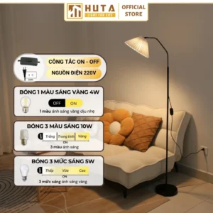 Đèn cây đứng HUTA Light For Life thân kim loại dáng cong mã KT6