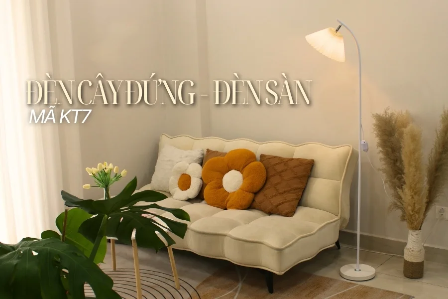 Đèn cây đứng HUTA Light For Life thân kim loại dáng cong mã KT7