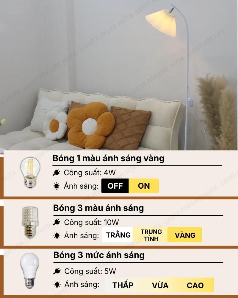 Thông số kỹ thuật chi tiết đèn cây đứng decor mã KT7