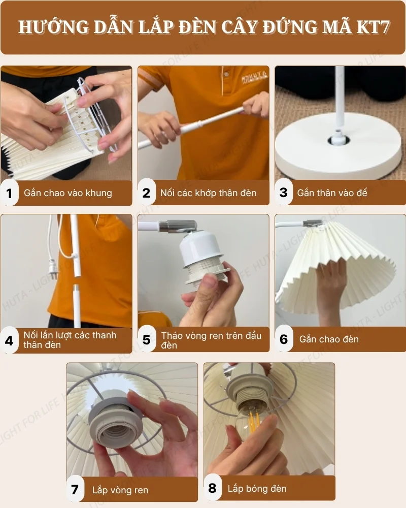 Thông số kỹ thuật chi tiết đèn cây đứng decor mã KT7