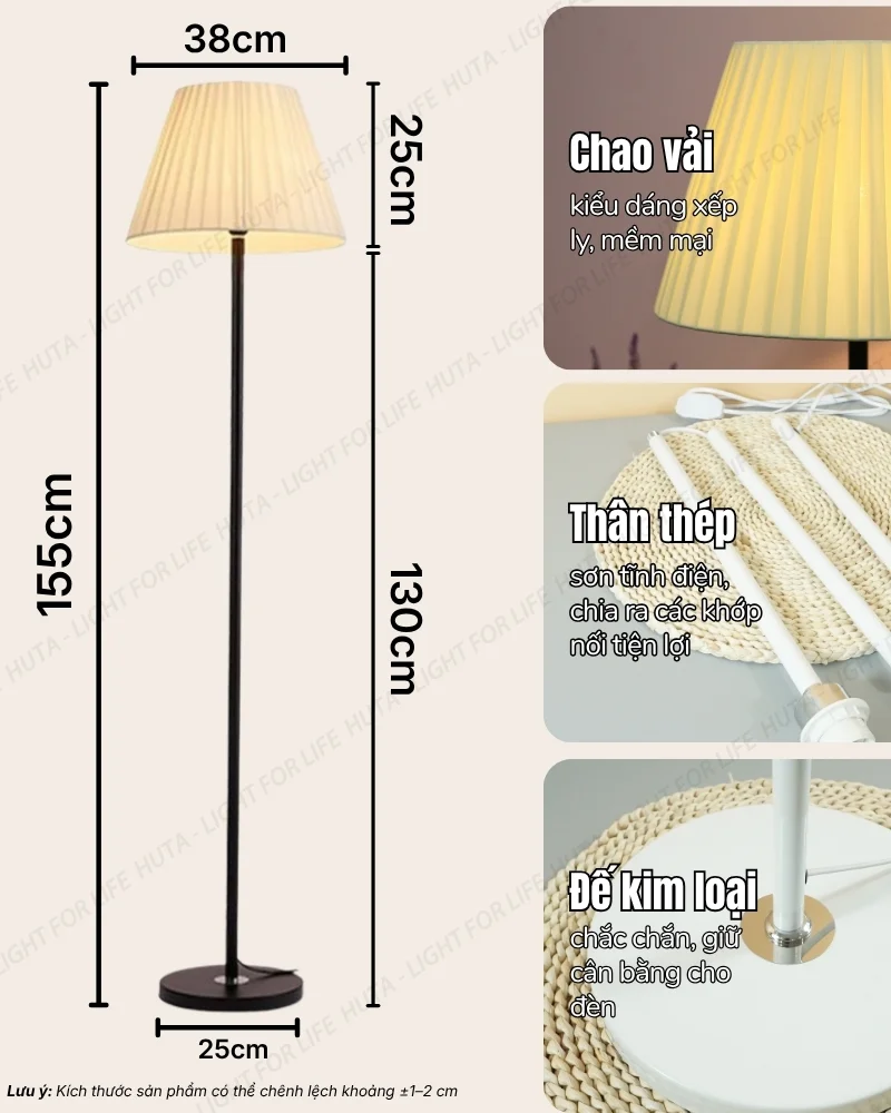 Thông số kỹ thuật chi tiết đèn cây đứng decor mã KT1