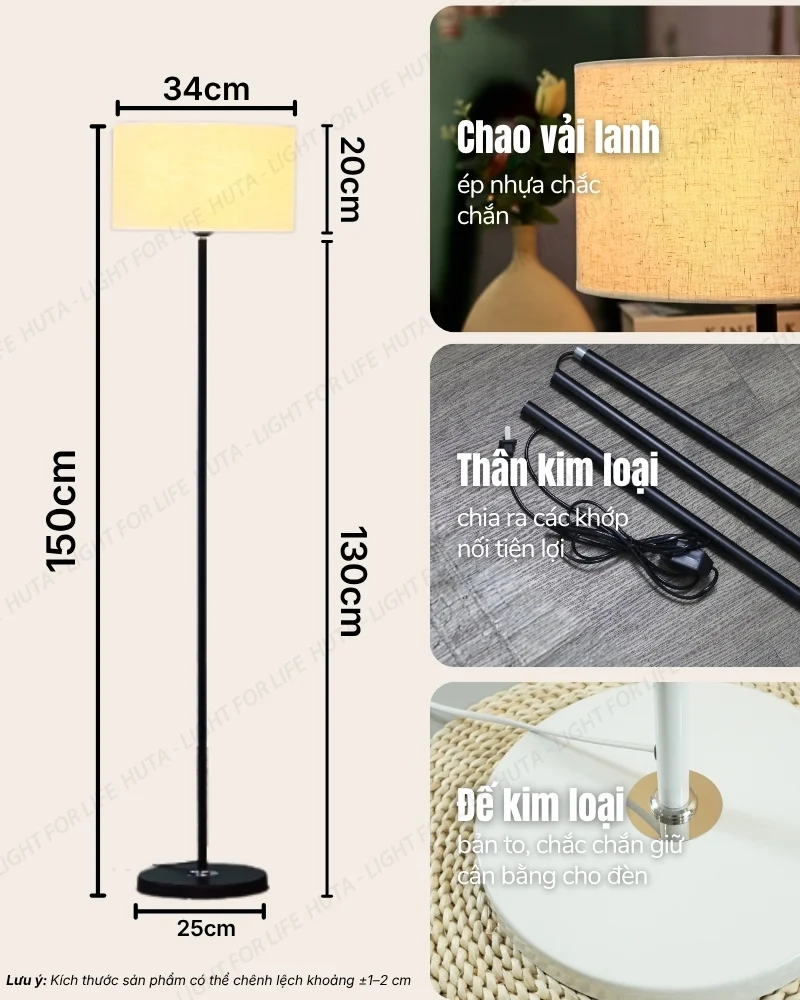 Thông số kỹ thuật chi tiết đèn cây đứng decor mã KT4