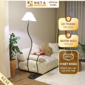 Đèn cây đứng kết hợp bàn cafe HUTA Light For Life dáng cong nghệ thuật mã KC10
