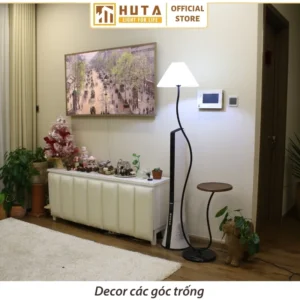 Đèn cây đứng kết hợp bàn cafe HUTA Light For Life dáng cong nghệ thuật mã KC10