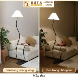 Đèn cây đứng kết hợp bàn cafe HUTA Light For Life dáng cong nghệ thuật mã KC10