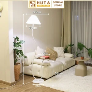 Đèn cây đứng kết hợp bàn cafe HUTA Light For Life dáng cong nghệ thuật mã KC10