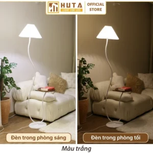 Đèn cây đứng kết hợp bàn cafe HUTA Light For Life dáng cong nghệ thuật mã KC10