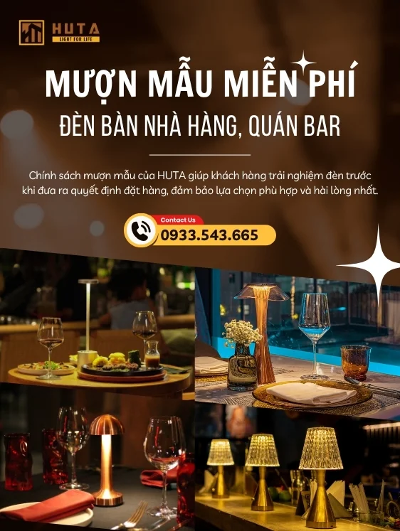 Mượn Mẫu Đèn Bàn HUTA 7 Ngày: Trải Nghiệm Thực Tế Tại Quán