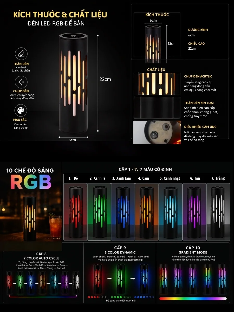 Đèn Led Để Bàn Quán Bar, Quầy Bar HUTA Light For Life Mã BARTRU