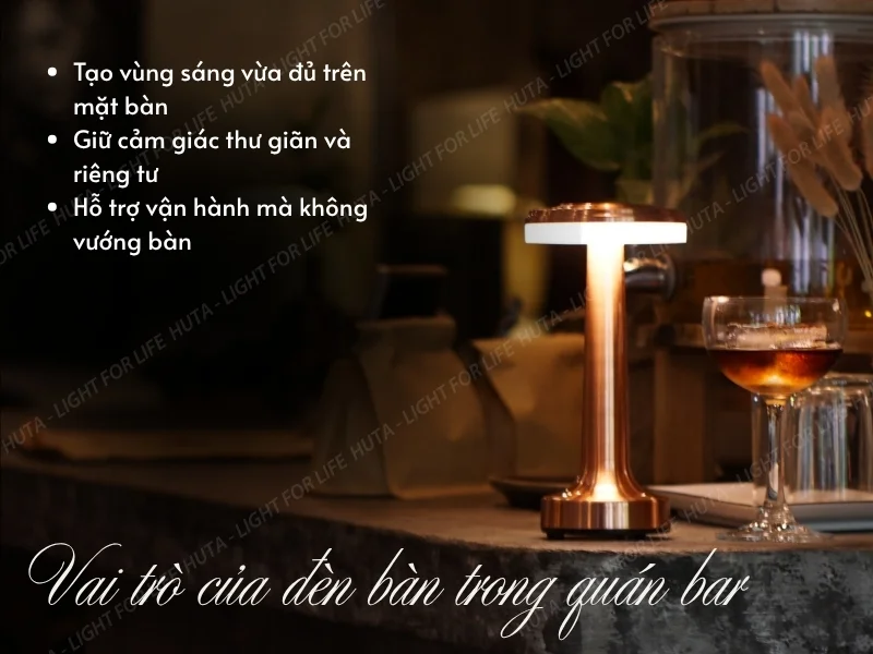 Hidden Bar, Rooftop Và Lounge Nên Dùng Đèn Bàn Gì?